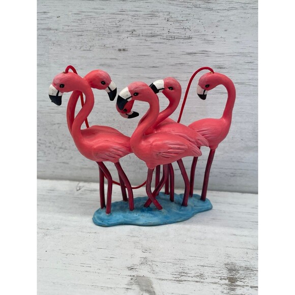 Flock of Pink Flamingo Birds Christmas Tree Ornament Decoration - Picture 2 of 4